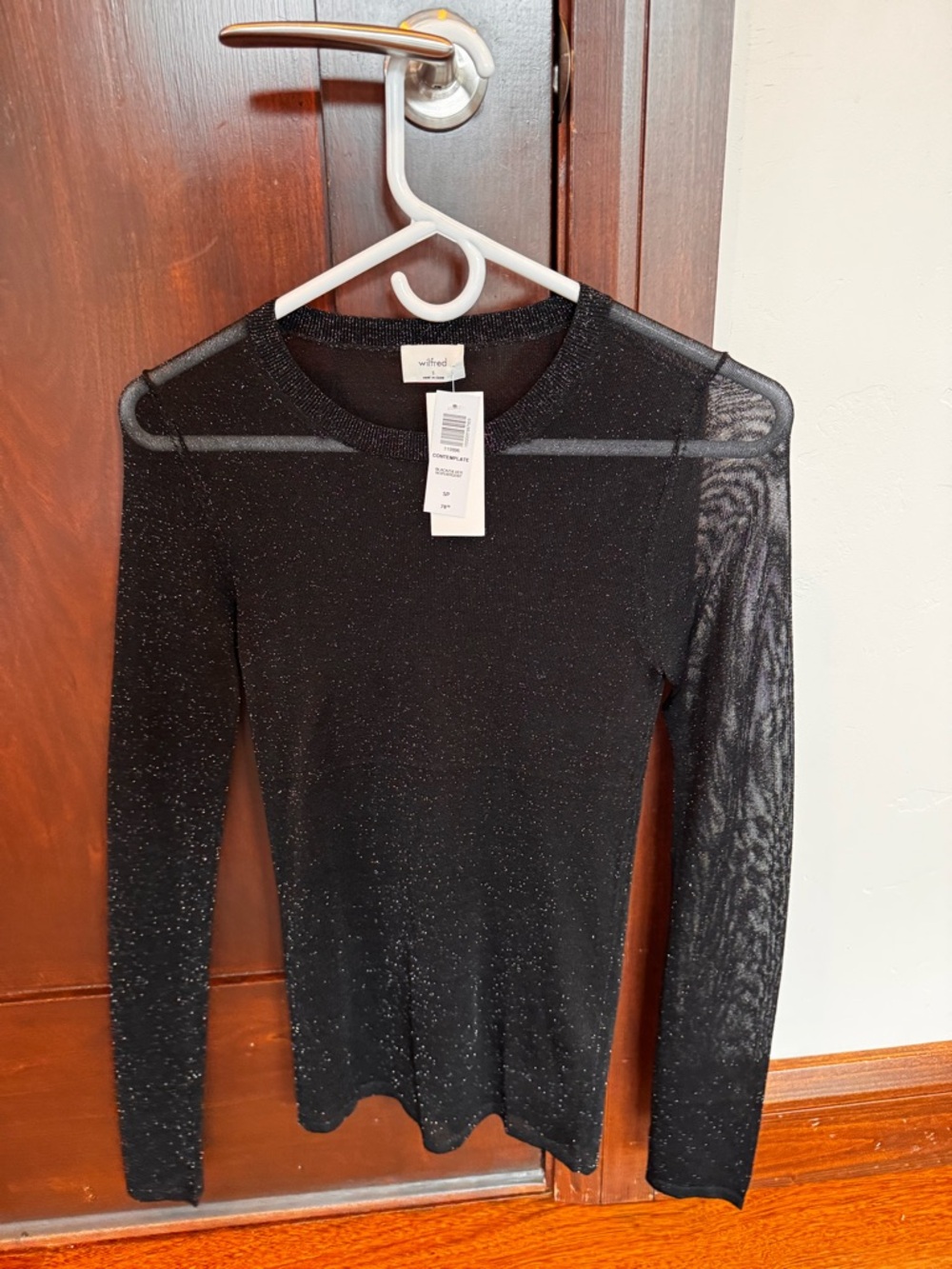 Wilfred Black Top with Silver Sparkle